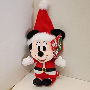 Disney Mickey Mouse Santa Plush Dog Toy. 